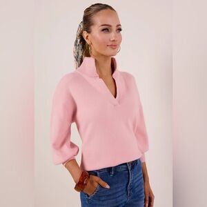 Avara Gwyneth Puff Sleeve Sweater Size Medium Pink